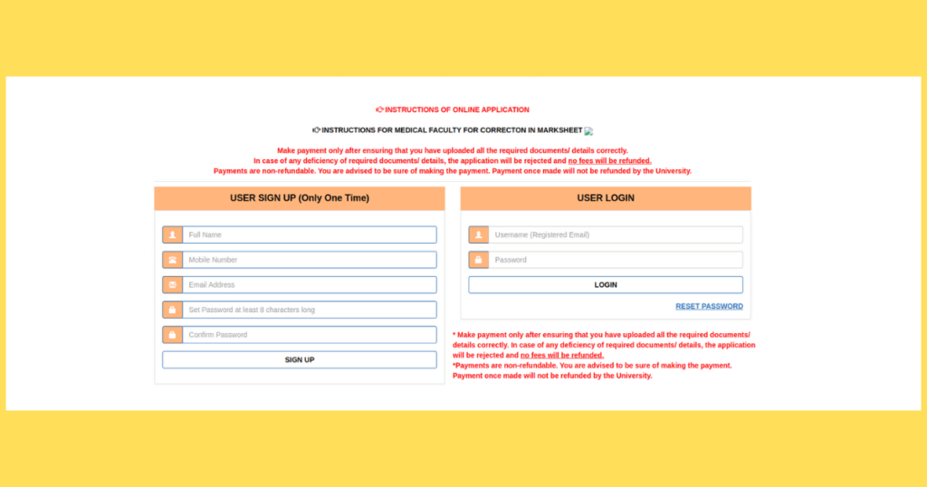 ruhs application for entrance exam in d pharma and b pharma