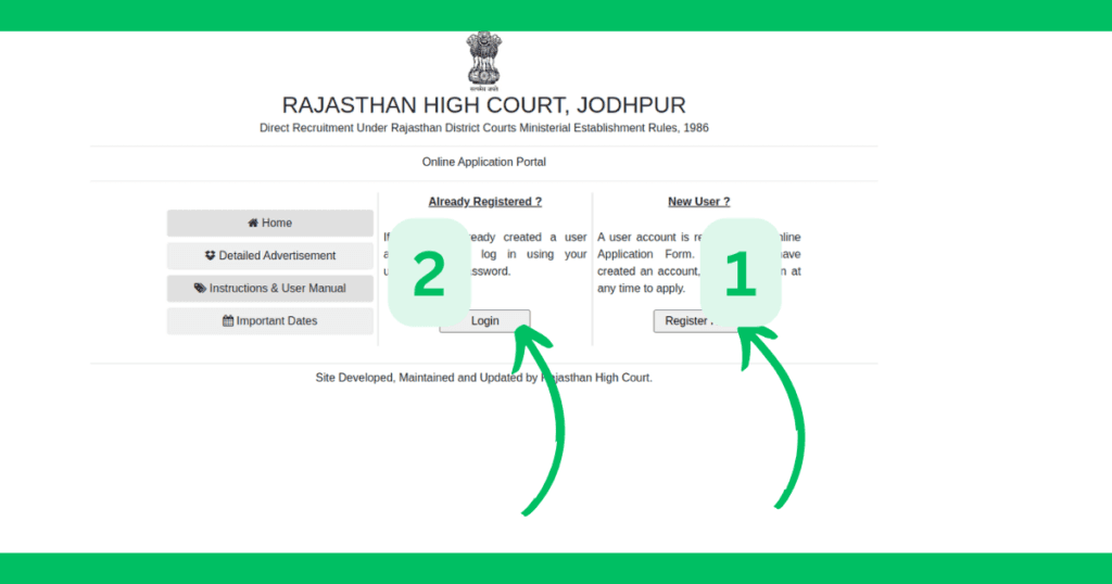 rajsthan high court stenographer grade apply online 