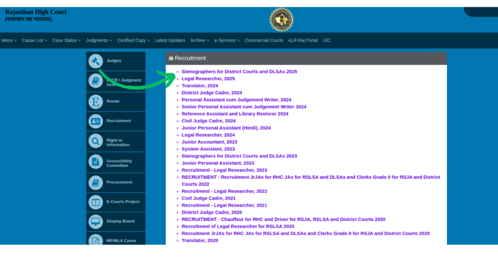 rajsthan high court stenographer grade apply online 